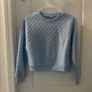 Paper Crane Light Blue Quilted Sweatshirt